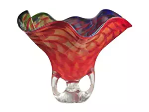 Dale Tiffany Cinnabar Wave Art Glass Vase