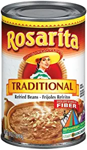 Rosarita Traditional Refried Beans, 16 oz, 24 Pack