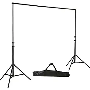 ePhotoInc 8.5ft x 10ft Photography Studio Backdrop Photo Video Support System 2 Background Stands 4 Adjustable Cross Bars Carrying Case Kit GG804