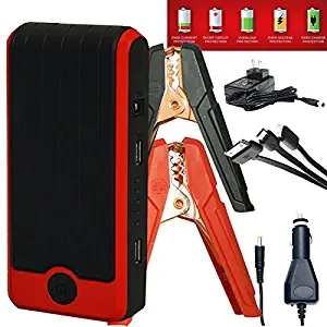 PowerAll XL2 Supreme 600A Portable 16,000 mAh Lithium Car Jump Starter with Power Bank, LED Flashlight and Carrying Case + New Titan Clamps and TUFF Carrying Case