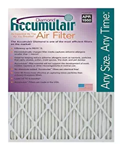 Accumulair Diamond 20x20x1 (19.5x19.5) MERV 13 Air Filter/Furnace Filters (2 Pack)