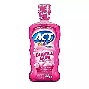 ACT Kids Anticavity Fluoride Mouthwash, Bubble Gum Blow Out 16.9 oz. (Pack of 4)