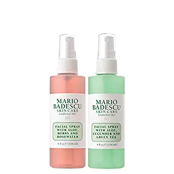 Mario Badescu Facial Spray with Rosewater & Facial Spray with Green Tea Duo