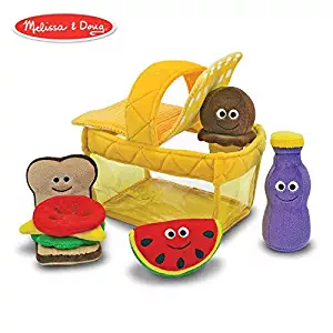 Melissa & Doug Deluxe Picnic Basket Fill and Spill Soft Baby Toy