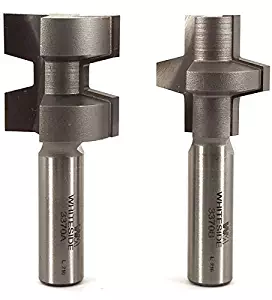 Whiteside Router Bits 3370 Wedge Tongue and Groove Set with 1-1/4-Inch Large Diameter and 5/8-Inch to 1-1/4-Inch Cutting Length
