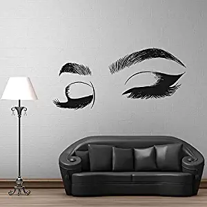 Melissalove Beauty Salon Quote Wall Decal Stickers Make Up Store Home Decoration Murals (LC555 Black)