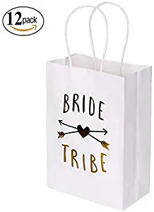 Bachelorette Party Bags Set of 12 - PojoTech Bachelorette Party Bride Tribe Gifts Bags Party Supplies Decorations for Wedding Bridal Party Bachelorette Party (White)