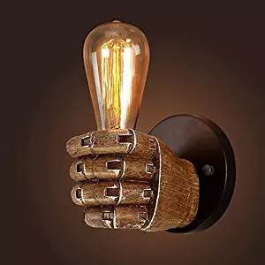 JINGUO Lighting Creative Industrial Wall Sconce 1 Light Wall Lamp Wall Light Fixture with Hand Shaped for Bedroom Kitchen Restaurant Cafe Bar Living Room Warehouse (Left)