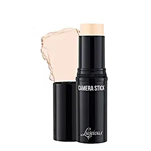 Camera Stick Foundation by Luscious Cosmetics - Full Coverage Cream Foundation - Easy To Blend and Hydrating Formula - Vegan and Cruelty-Free Makeup (Shade - 1 Light Beige) - 0.49 Ounces