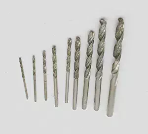 10pc Diamond Tipped Drill Bit Set - 1/16, 5/64, 3/32, 1/8 - Drill Glass Stone - Fits Dremel