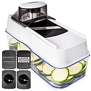 Mandoline Slicer Spiralizer Vegetable Slicer - Veggie Slicer Mandoline Food Slicer with Julienne Grater - V Slicer Mandoline Cutter - Vegetable Cutter Zoodle Maker - Vegetable Spiralizer.