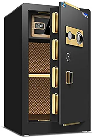 Security Safe Box Mechanical code lock + key? alloy Security Safe for Cash Gun Jewelry Home Secure (black,834844CM)