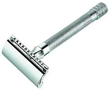 Merkur Futur MK 23C Long-Handled Traditional Double Edge Safety Razor - Excellent Comfort, Control, and Design - 4.2 Inches, Chrome Finish