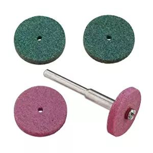 5pc Grinding Stone Wheel Set 3/4" Fits Dremel Aluminum Oxide Silicon Carbide - Grind Steel, Titanium, Carbide