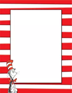 Eureka Red and White Dr.Seuss Cat in the Hat Computer Paper for Kids, 8.5'' W x 11'' H