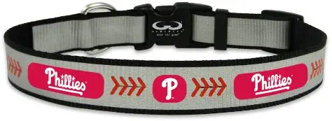 MLB Philadelphia Phillies Baseball Pet Collar, Medium, Reflective