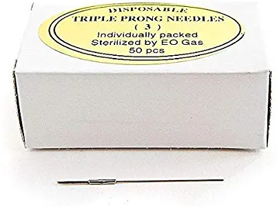 KP Permanent Makeup Disposable Triple Prong Needles - Round (Box of 50 Pieces)
