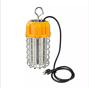 KCCCT Led Work Lights 100W 5000K Temporary Lights Outdoor Construction Lights with Stainless Steel Guard & Hook 10Ft US Plug Cord Replace 750W HID/MH Portable Hanging Lighting for Jobsite Lighting