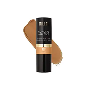 Milani Conceal + Perfect Foundation Stick - Tan (0.46 Ounce) Vegan, Cruelty-Free Cream Foundation - Cover Under-Eye Circles, Blemishes & Skin Discoloration for a Flawless Finish