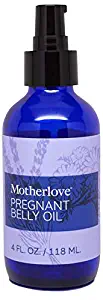 Motherlove Pregnant Belly Oil (4 oz.) Helps Prevent Stretch Marks, Soothes The Itch of Growing Skin - Moisturizing Organic Herbs for Your Tummy, Vegan, Cruelty-Free, All Natural Oil for Pregnancy