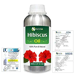 Hibiscus (Hibiscus Sabdariffa L) Essential Oil 100% Pure, Undiluted & Organic - Natural Remedy for Hair Care Treatment, Hair Growth, Herbal, Premium Aromatherapy Oil - 2L/67.6 fl. oz. Express Shipping