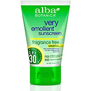 Alba Botanica Sensitive Mineral Sunscreen Fragrance Free, SPF 30 4 oz (Pack Of 2)