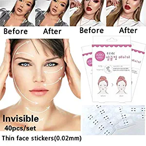 Instant Face Lift Tape, STCorps7 Face Lifting Patch Invisible Artifact Sticker Lift Chin Thin Face Sticker Adhesive Tape Make-up Face Lift Tools 40Pcs/Box