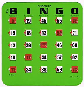 Regal Games Easy Read 4-Ply Finger-Tip Shutter Slide Bingo Cards, Green