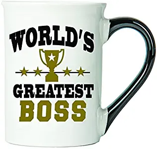 Cottage Creek Boss Mug Large 18 Ounce Ceramic World's Greatest Boss Coffee Mug/Boss Gifts Boss Appreciation [White]