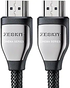 Zeskit HDMI Cable 3ft (4K 60Hz HDR UHD 4:4:4) - HDCP 2.2 - HDMI 2.0 High Speed 18Gbps - 3D ARC Ethernet 2160p 1080p - Compatible with Samsung Xbox PlayStation PS3 PS4 nVidia Apple TV Fire TV Netflix