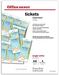 Office Depot(R) Laser/Inkjet Tickets, Pack Of 440 Tickets