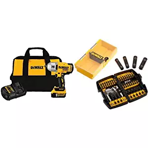 DEWALT DCF899P1 20V MAX XR Brushless High Torque 1/2" Impact Wrench Kit with Detent Anvil with 38-Piece Impact-Driver Ready Accessory Set