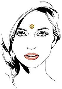 BridalBindis 10 GOLD Premium Pack round face Bindi Jewels reusable body jewel stick on Fancy Tattoo. - BB3