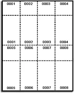 400 Label Outfitters Pre Numbered Laser or Inkjet Printable Raffle, Event, or Other Tickets with Numbered Stub, White