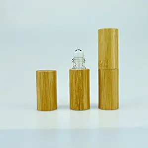 Premium Wooden Rollon Bottles Bamboo Shell Roller Bottles Comes with Extra Roller Balls For Essential Oil Essence Perfume And DIY homemade Cosmetic Product 3 Sorted (5ML)