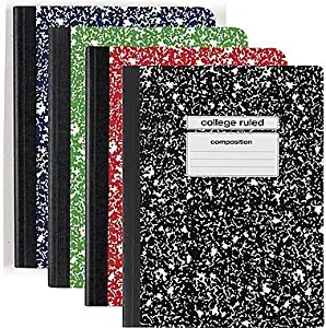 3Pk Staples Assorted Colors Composition Book ~ College Ruled 9 ¾ in X 7 ½ in (Colors May Vary)