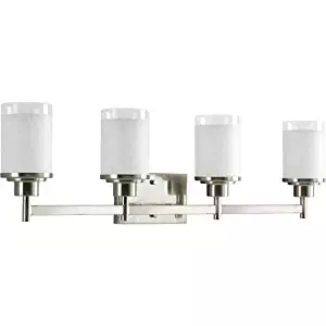 Progress Lighting P2998-09 Alexa Collection 4-Light Vanity Fixture, Brushed Nickel