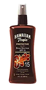 Hawaiian Tropic Sunscreen Protective Tanning Dry Oil Broad Spectrum Sun Care Sunscreen Spray - SPF 15, 8 Ounce
