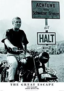 The Great Escape Steve Mcqueen War Movie PAPER Poster Measures 34 x 24 inches (86.5 x 61 cm)