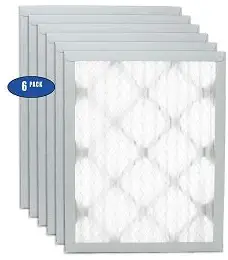 Filters Fast 24x30x1 Pleated Air Filter (6 Pack), Merv 8 | 1" AC Furnace Air Filters, Made in the USA | Actual Size: 23.875"x29.875"x0.75”