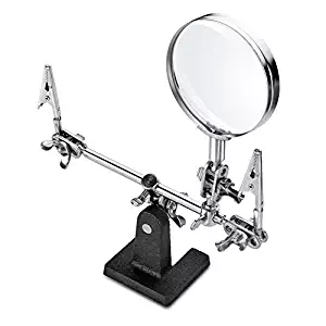Helping 3rd Hand Magnifier Tool Soldering Iron Base Stand with Vise Clamp & 3x Magnifying Glass Precision Useful to Electrician Engineers Jewelers for Hobbies and Jewelry