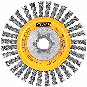 DEWALT DW4930 4-Inch by 5/8-Inch-11 Full Cable Twist Wire Wheel/Carbon Steel .020-Inch