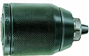 Rohm 893351 Type 104-61 Extra-RV10 Metal Single Sleeve Keyless Drill Chuck with Radial Lock and Through-Hole, 3/8"-24 NC Thread, 42.7mm Diameter, 1-10mm Clamping Capacity