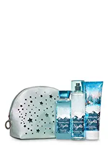 Bath and Body Works Sparkling Nights Sparkling Wonderland Cosmetic Bag Gift Set.