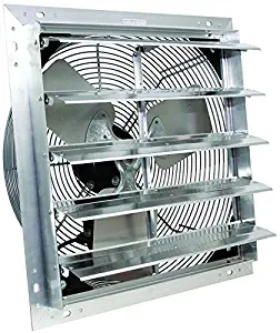 VES Exhaust Fan, Shutter Fan, Box Fan, with 9 Foot Cord 3 Speed for Indoor or Outdoor Ventilation (24 Inches)