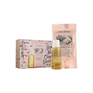 Josie Maran Argan Pure Cleansing Essentials Make up Remover Oil, Bear Naked Wipes 2-pc Set