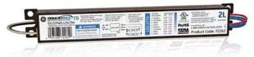 GE Lighting 72262 GE232MAX-L/ULTRA 120/277-Volt UltraMax Electronic Fluorescent T8 Multi-Volt Instant Start Ballast 2 or 1 F32T8 Lamps