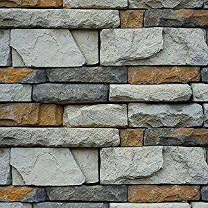 3D Color Stone Wallpaper Peel and Stick Self Adhesive Wallpaper – Removable Decorative Wall Murals – 3D Faux Textured Stone Brick Wall Home Kitchen Wall Decoration (1 pc, 17.71” (W) x 118” (H))