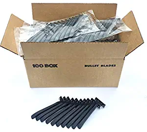 100 Box of Bullet Blades Black Razor Blades Disposable Stainless Steel Hospitality Quality Shavers High End Twin Blade Razors for Men and Women