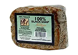 RA Cosmetics 100% Natural African Black Soap, Mango Scent, 5 oz, 141g